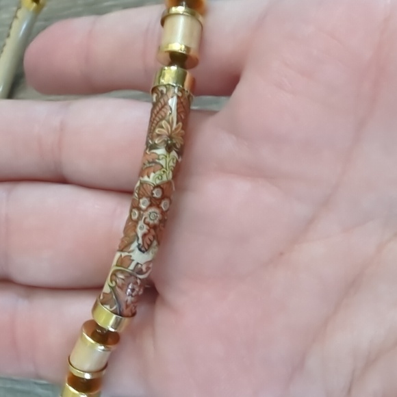 Vintage Japan Hand Painted  Porcelain Beaded Choker Necklace - Picture 7 of 12